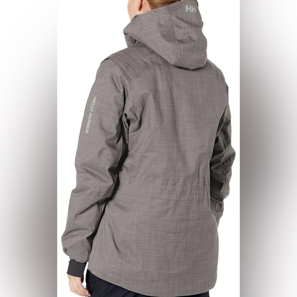 HellyHansen Blanchette Tech Performance SzS Grey WinterParka DoubleCollar NWOT - Picture 4 of 15
